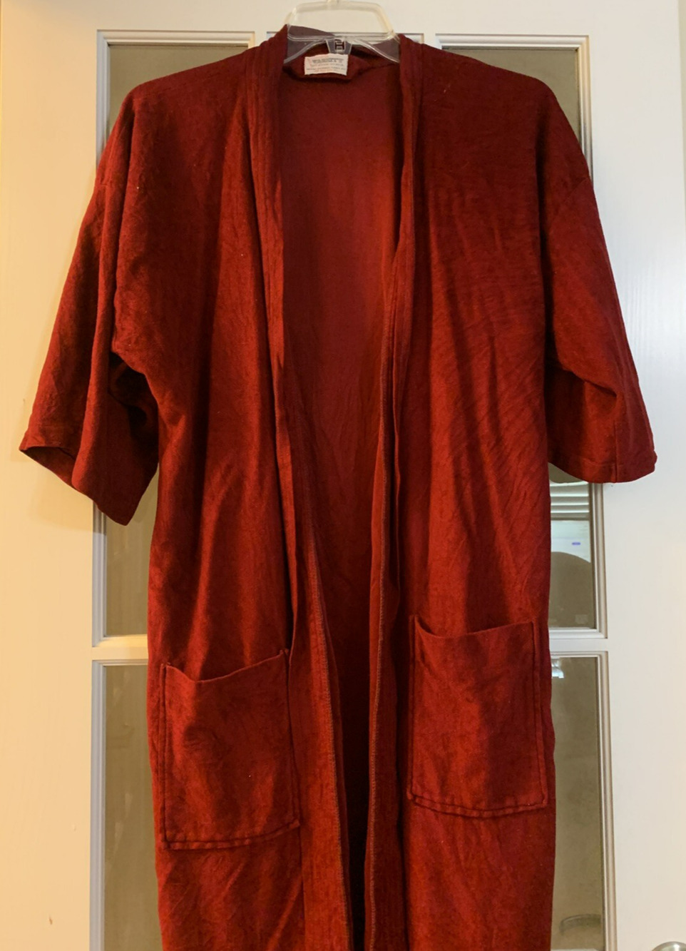 Varsity womens VTG red velvet robe acetate & nylon womens ONE SIZE FITS ALL